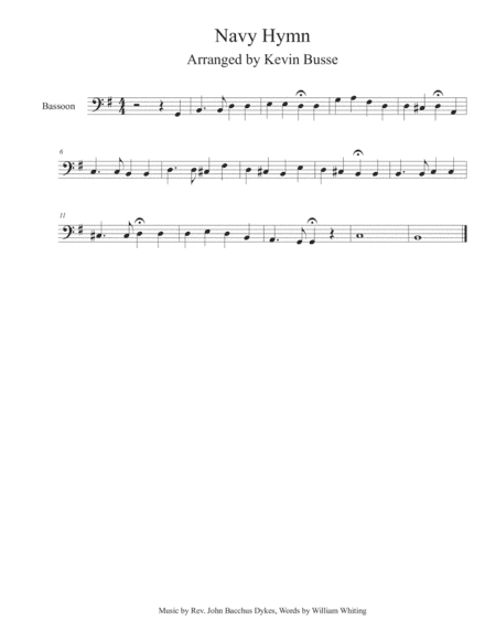 Navy Hymn - Bassoon (arr. Kevin Busse)