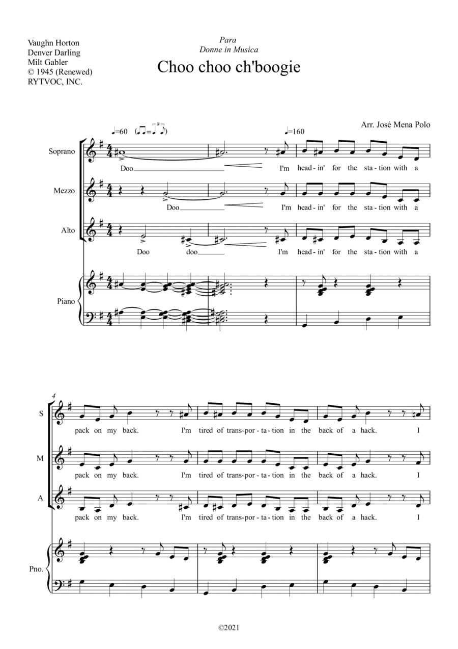 Choo Choo Ch' Boogie (arr. Jose Mena Polo)