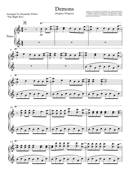 Demons (arr. Alexandre Polleri (The Right Key))