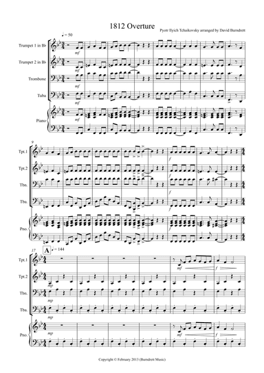 1812 Overture for Brass Quartet (arr. David Burndrett)