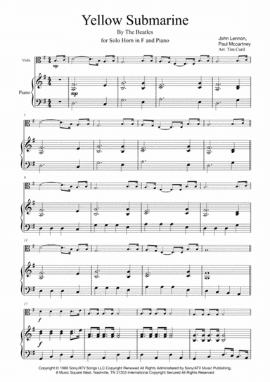Yellow Submarine (arr. Tim Curd)