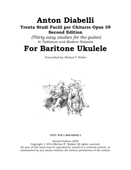 Anton Diabelli: Trenta Studi Facili per Chitarra Opus 39 Second Edition (Thirty easy studies for the (arr. Michael P. Walker)