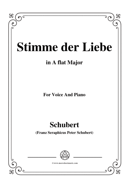 Schubert-Stimme der Liebe,D.187,in A flat Major,for voice and piano (arr. MSM)