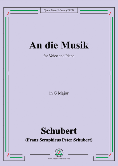 Schubert-An die Musik in G Major (arr. Open Cloud)
