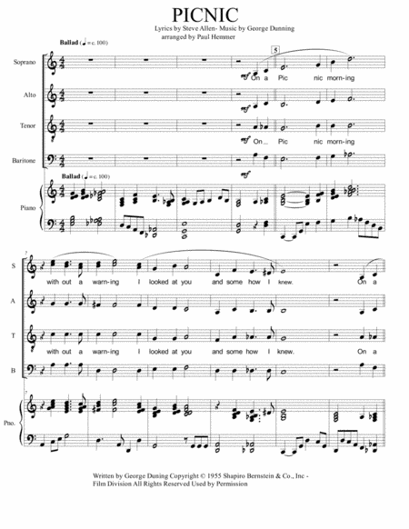 Picnic (arr. Paul Hemmer)