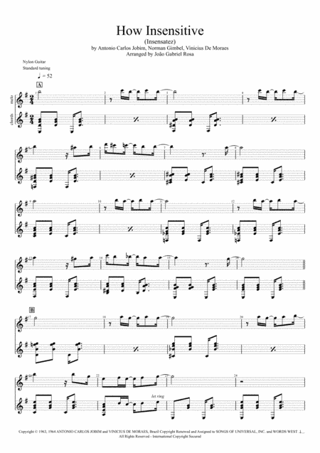 How Insensitive (insensatez) (arr. João Gabriel Rosa)