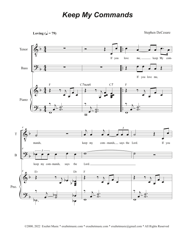 Keep My Commands (Duet for Tenor and Bass solo)