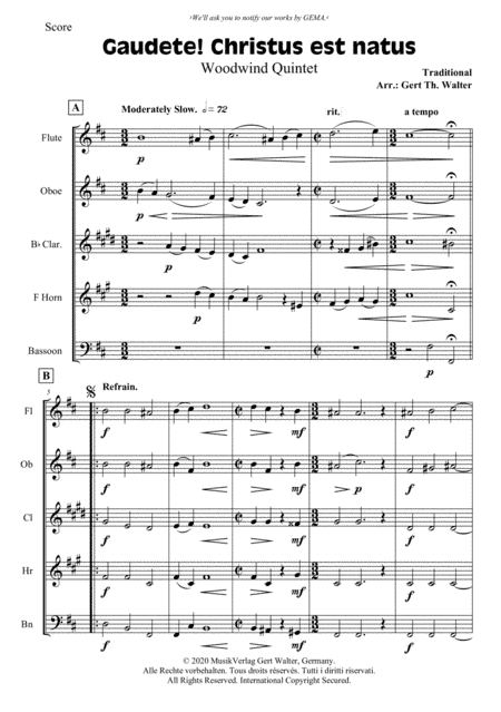 Gaudete! Christus Est Natus (arr. Gert Th. Walter)
