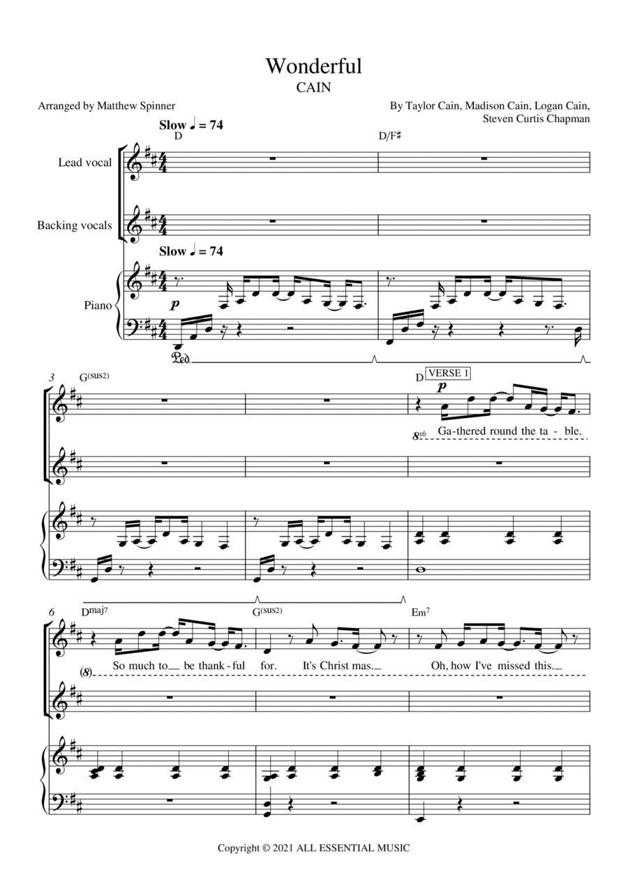 Wonderful (arr. Matthew Spinner)