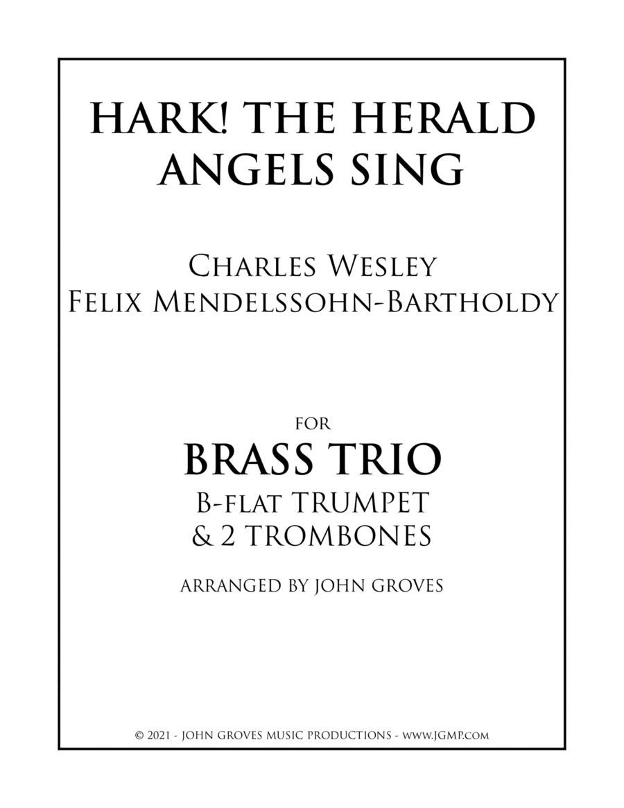 Hark! The Herald Angels Sing - Trumpet, 2 Trombones (Brass Trio) (arr. John Groves)