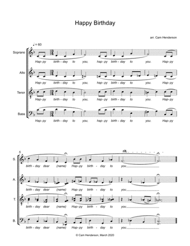 Happy Birthday (arr. Cam Henderson)