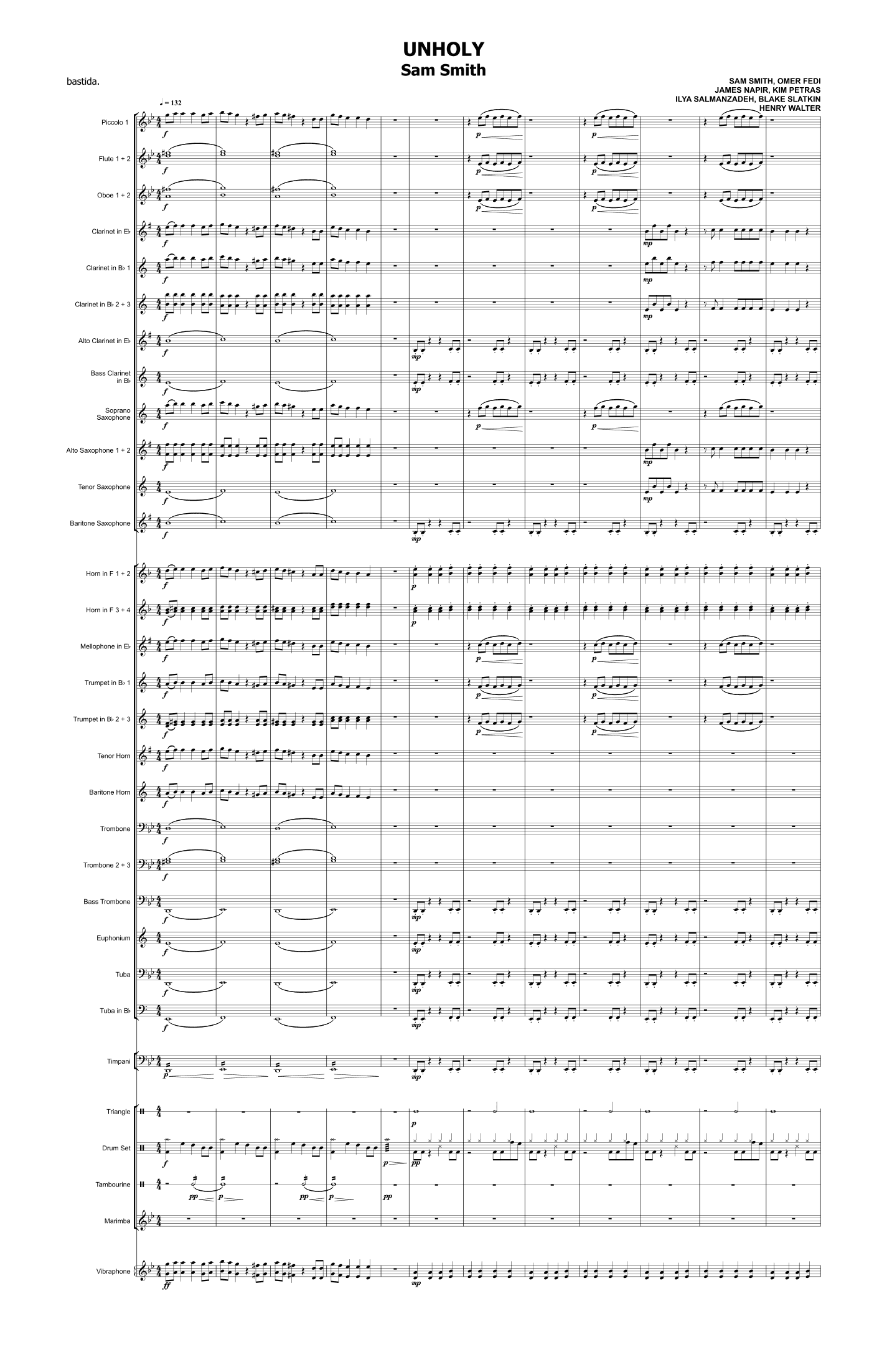 Unholy (arr. bastida.)