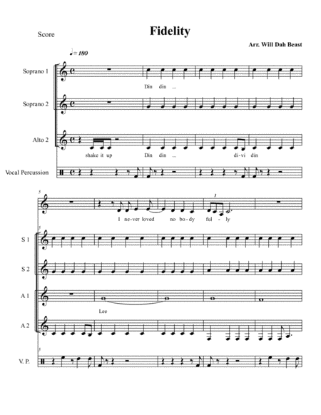 Fidelity (arr. William Brimer/AKA Will Dah Beast)