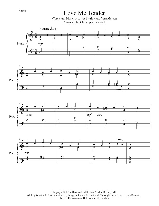 Love Me Tender (arr. Christopher Kalstad)