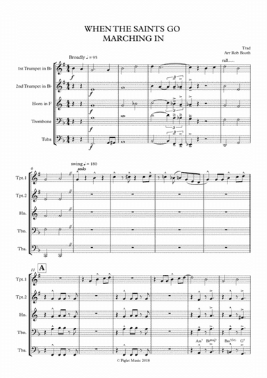 When The Saints Go Marching In (Brass Quintet) (arr. Robert Booth)