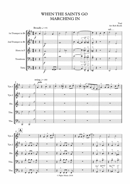 When The Saints Go Marching In (Brass Quintet) (arr. Robert Booth)