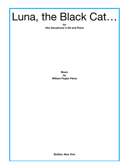 Luna, The Black Cat for Alto Saxophone and Piano