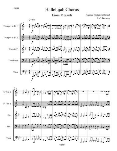 Hallelujah Chorus from Messiah (Brass Quintet) (arr. B. C. Dockery)