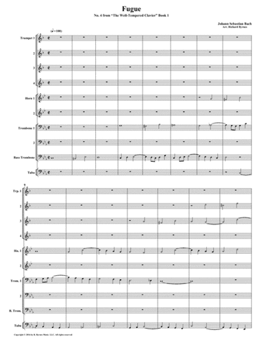 Fugue 04 from Well-Tempered Clavier, Book 1 (Brass Choir) (arr. Richard Byrnes)