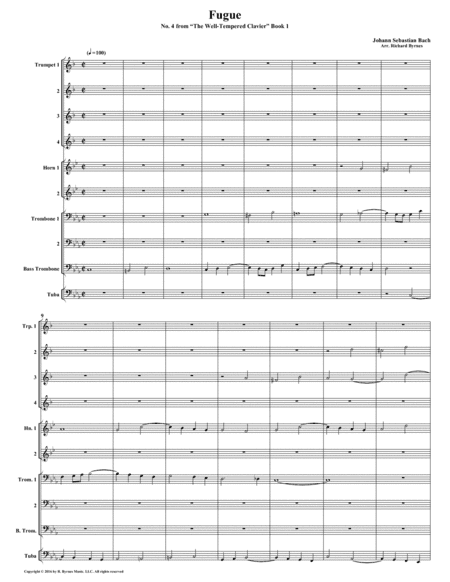 Fugue 04 from Well-Tempered Clavier, Book 1 (Brass Choir) (arr. Richard Byrnes)
