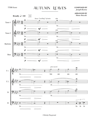 Autumn Leaves (arr. Shane Stawski)