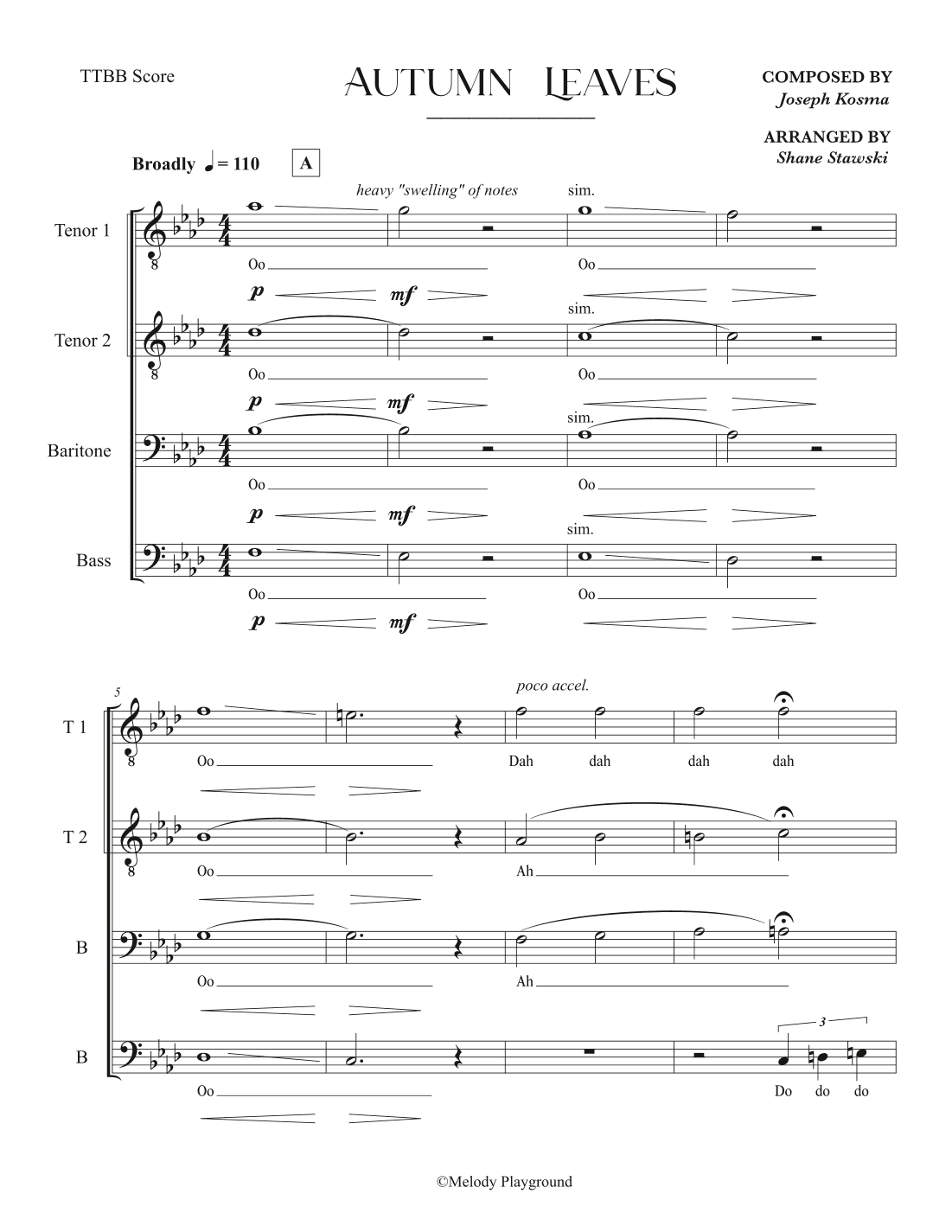 Autumn Leaves (arr. Shane Stawski)