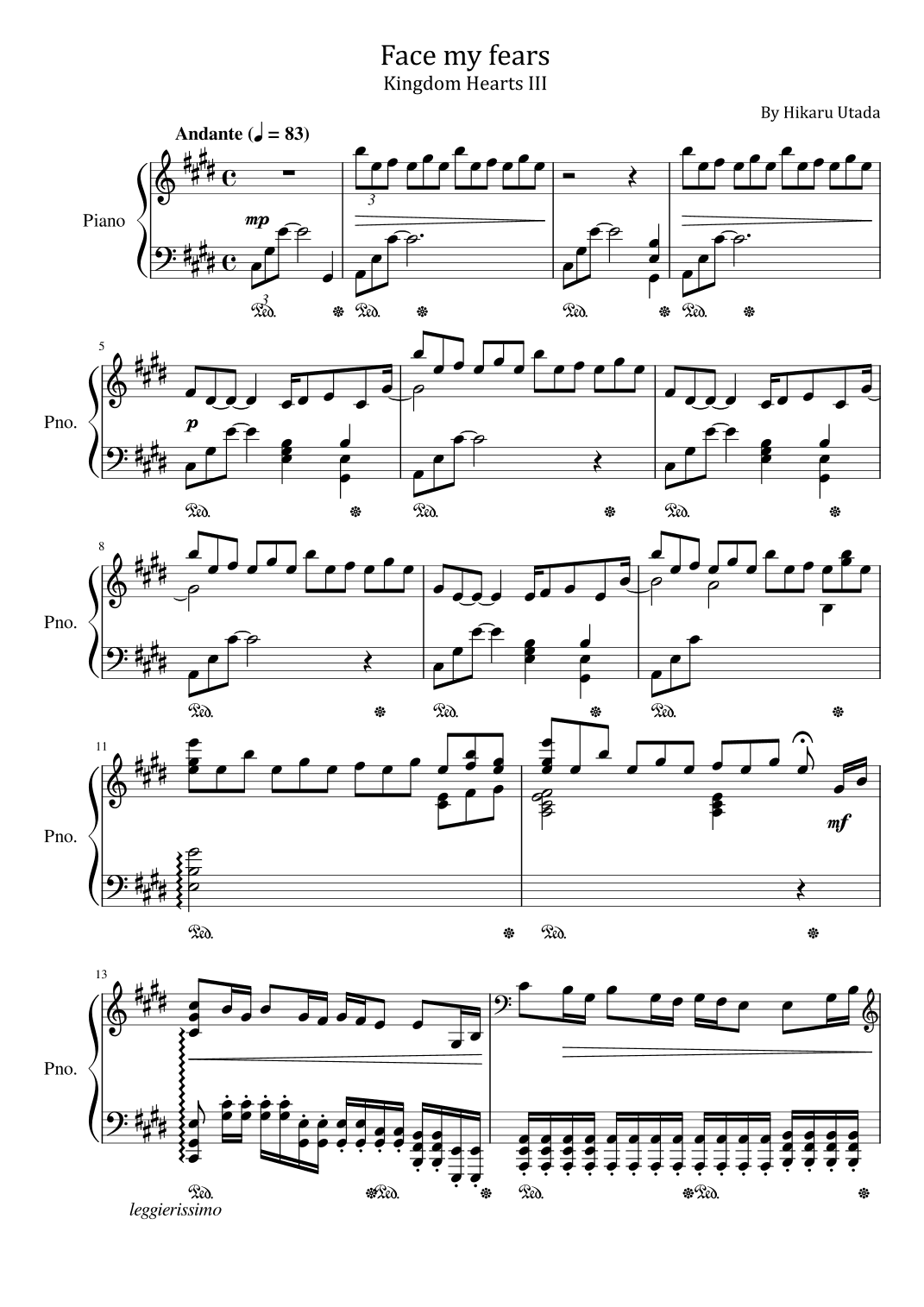 Face My Fears (arr. poon)