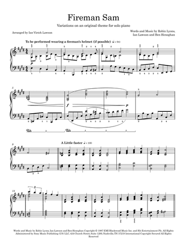 Fireman Sam Theme (arr. Ian Veitch Lawson)