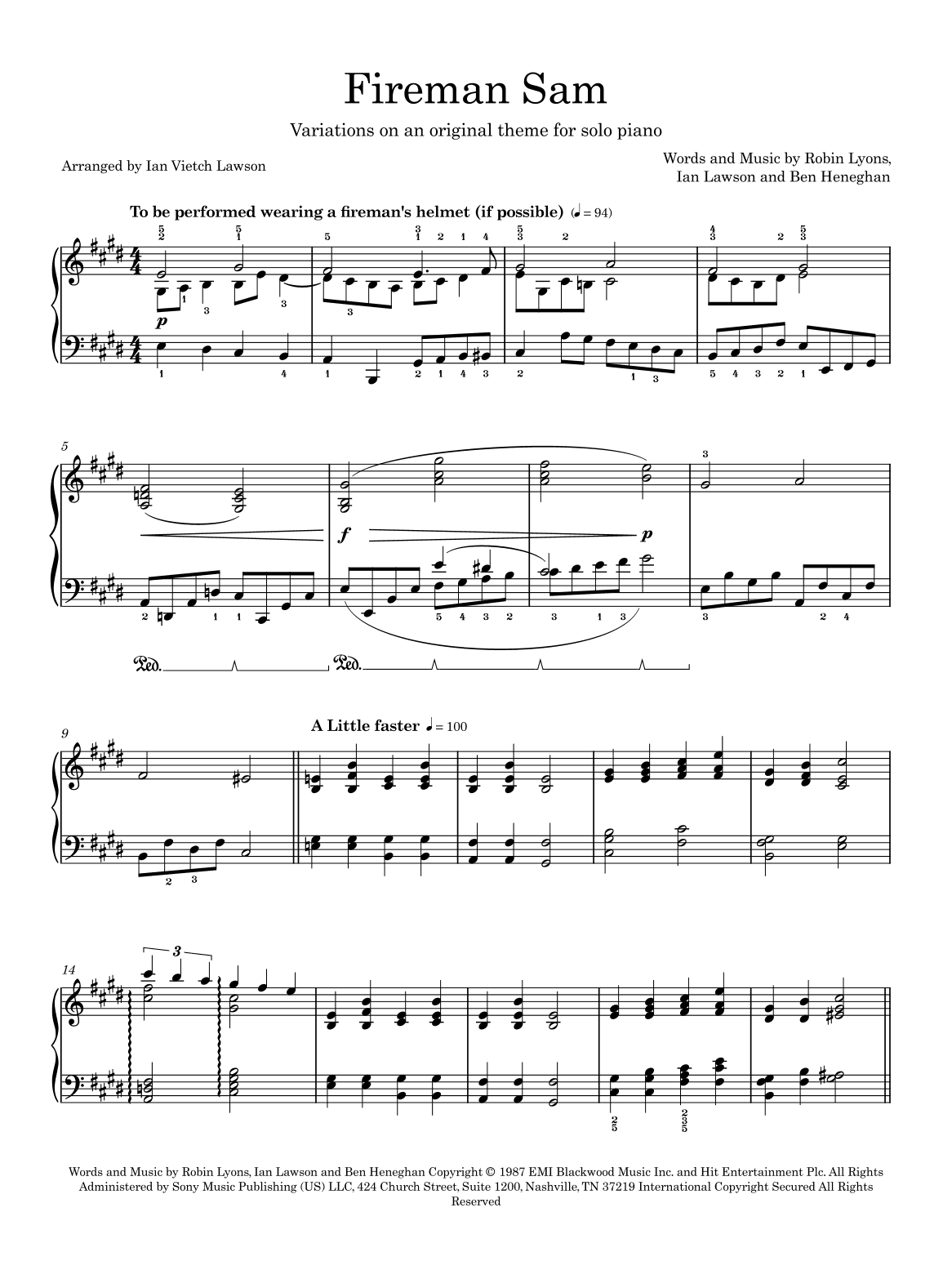 Fireman Sam Theme (arr. Ian Veitch Lawson)