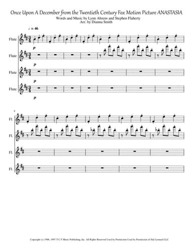 Once Upon A December from the Twentieth Century Fox Motion Picture ANASTASIA (arr. Dianna Smith)