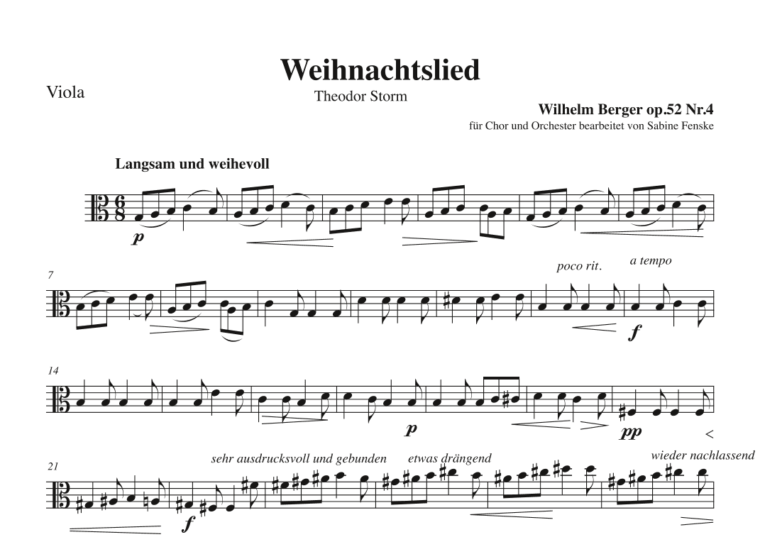 Weihnachtslied (arr. Sabine Fenske)