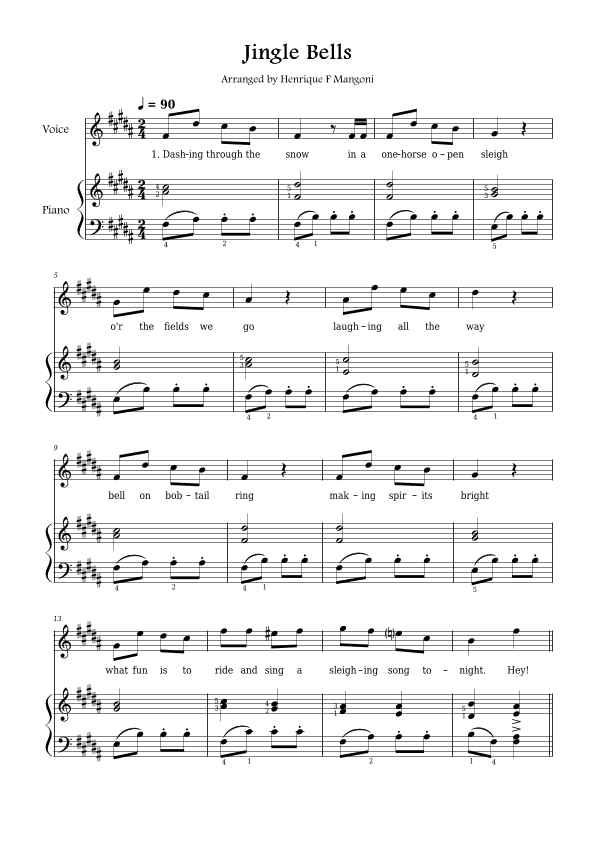 Jingle Bells (arr. Henrique F Mangoni)