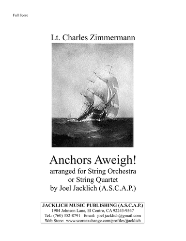 Anchors Aweigh! for String Quartet (modulating) (arr. Joel Jacklich (ASCAP))