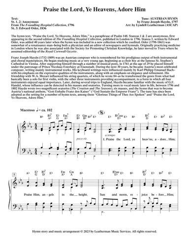 Praise the Lord, Ye Heavens, Adore Him (arr. Lyndell Leatherman)