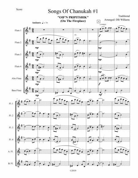 Songs Of Chanukah #1 (Flute Choir) (arr. DB Williams)