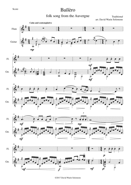 Bailero for flute and guitar (arr. David Warin Solomons)