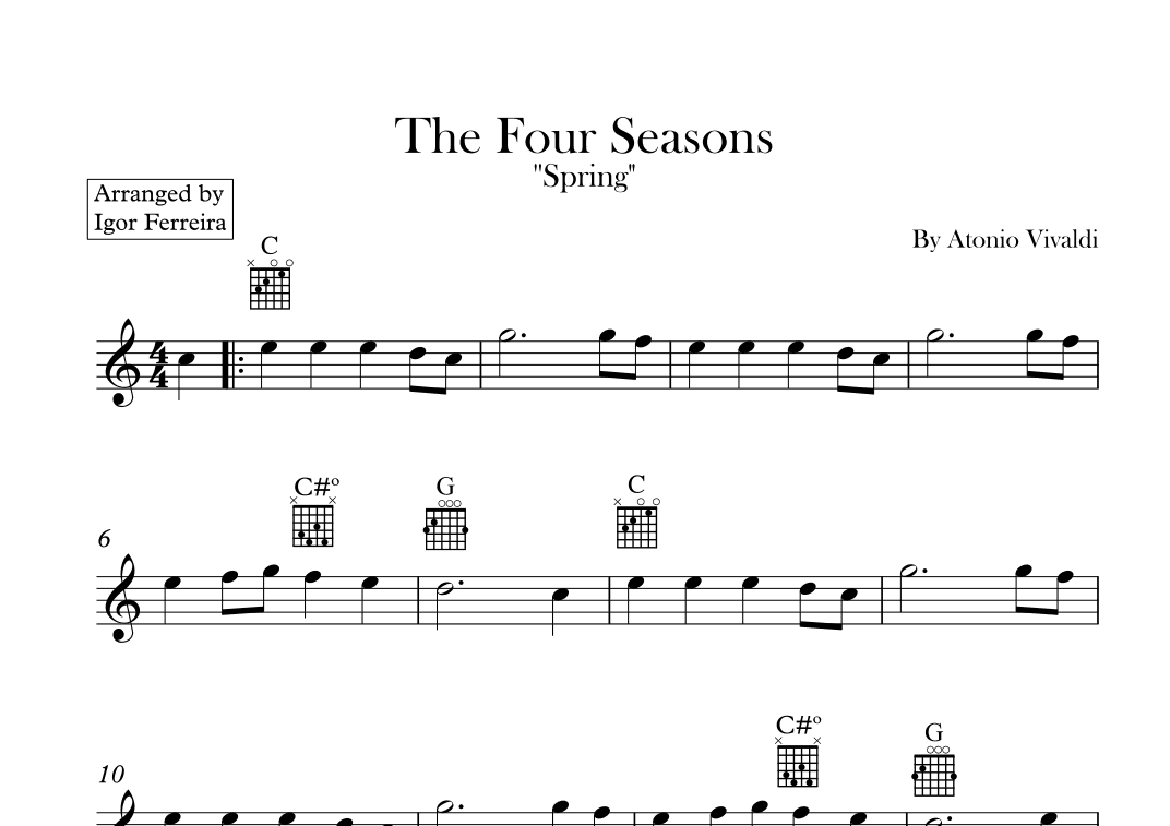 The Four Seasons - Spring - Allegro 1 (arr. Igor Ferreira)