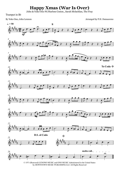 Happy Xmas (war Is Over) (arr. P.H. Damasceno)