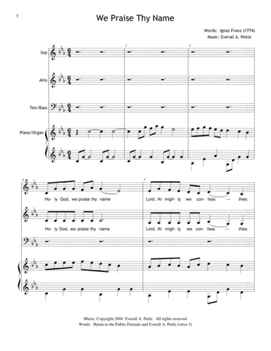 We Praise Thy Name (Holy God We Praise Thy Name) - Choir Version (includes unlimited license to copy