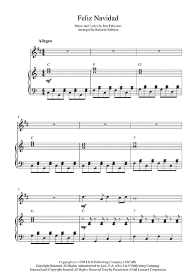 Feliz Navidad (arr. Kaiserin Rebecca)