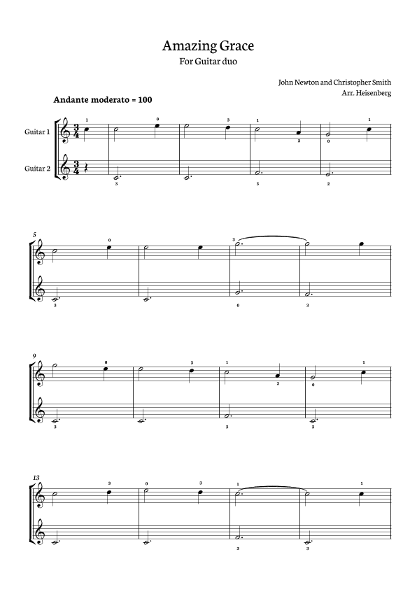Amazing Grace (arr. Heisenberg)