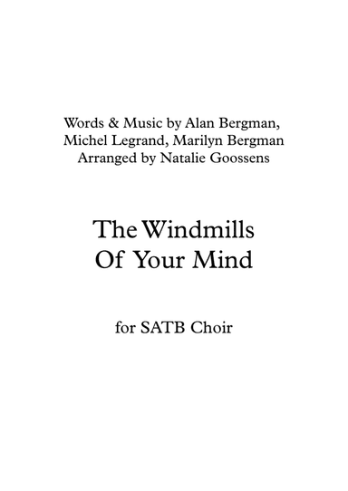 The Windmills Of Your Mind (arr. Natalie Goossens)