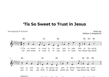 'Tis So Sweet to Trust in Jesus (Key of G-Flat Major) (arr. R. Salvario)