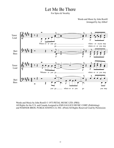 Let Me Be There (arr. Jay Althof)