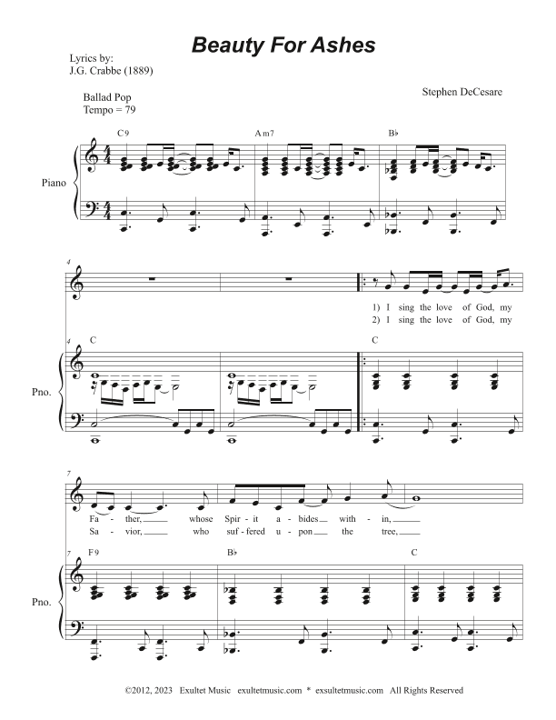 Beauty For Ashes (Unison choir)