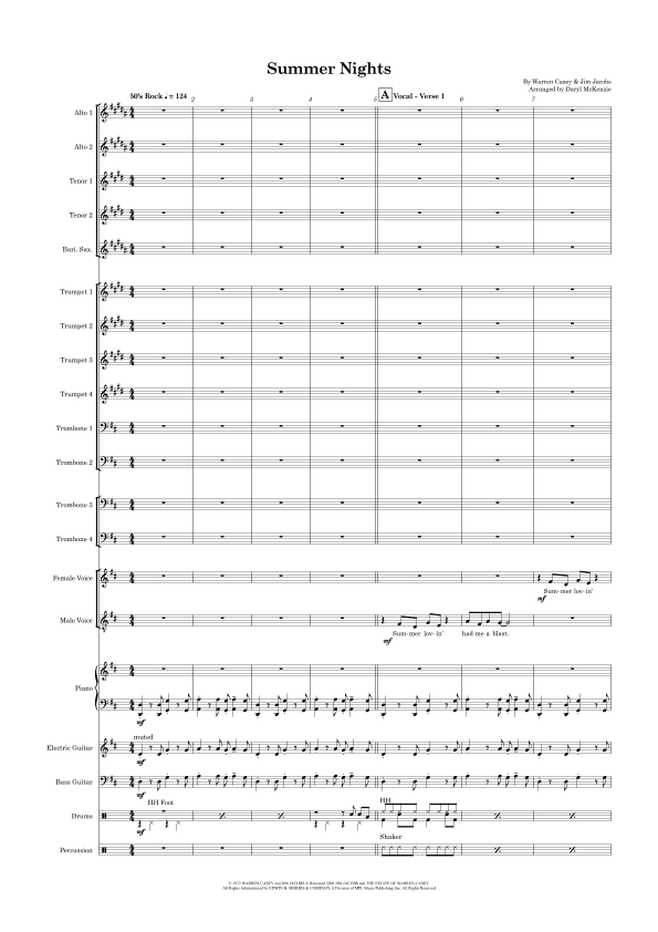 Summer Nights (arr. Daryl McKenzie)