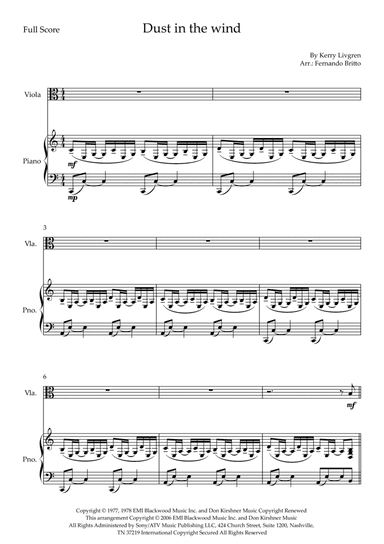 Dust In The Wind (arr. Fernando Britto)