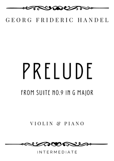 Handel - Prelude from Suite No. 9 in G Major HWV 442 - Intermediate (arr. Piacere Music Sheets)