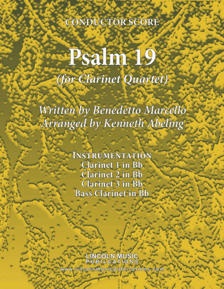 Psalm 19 - Benedetto Marcello (for Clarinet Quartet) (arr. Kenneth Abeling)