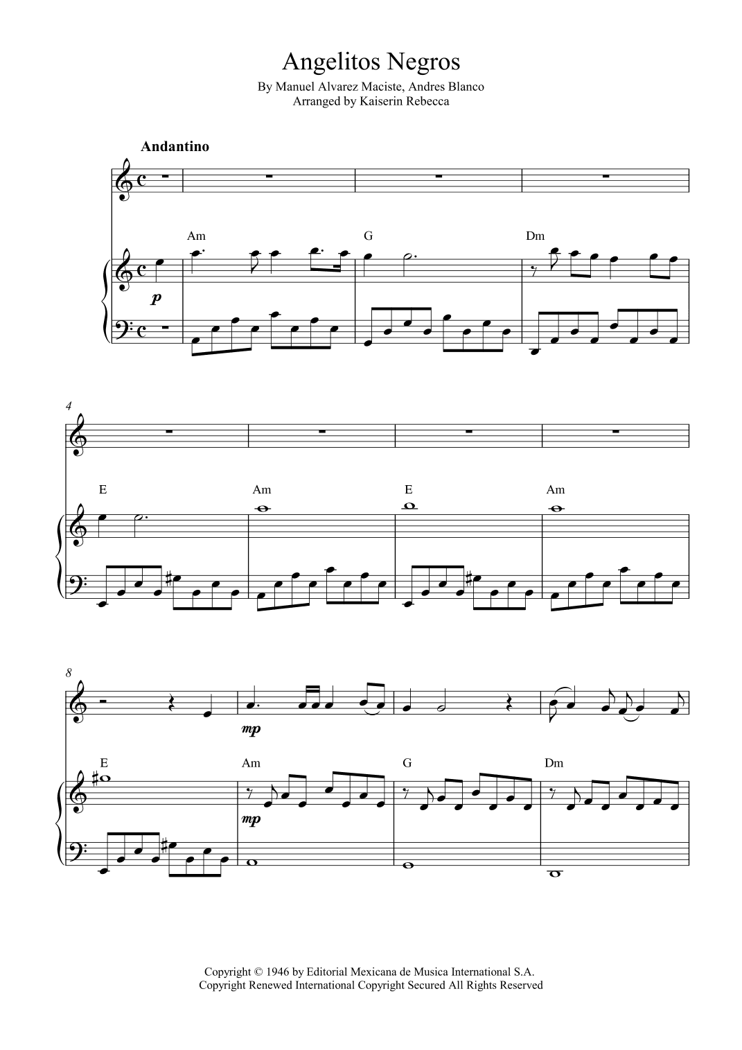 Angelitos Negros (arr. Kaiserin Rebecca)